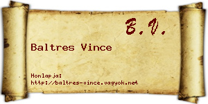 Baltres Vince névjegykártya